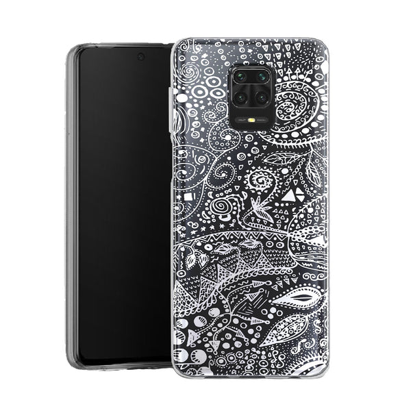 Coque pour Xiaomi Note 9 Aztec bw handmade | Housse Silicone, Etui Antichoc / Motif Tribal